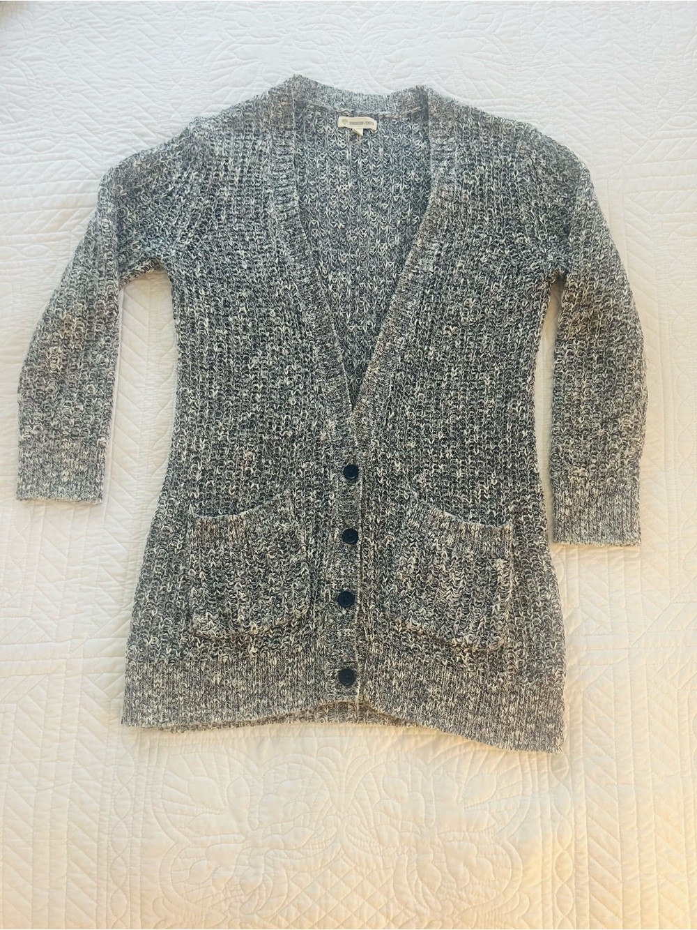 Tucker + Tate Gray Marled V-Neck Button Cardigan